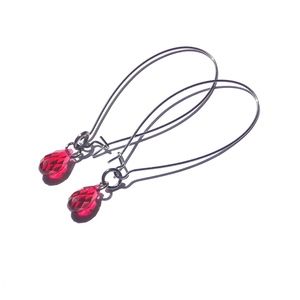 Bohemian Gothic Scarlet Jewel Earrings Birthstone